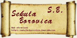Sekula Borovica vizit kartica